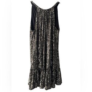 Taylor Black Sequin Cocktail Dress - Size L Approx - 1920s Gatsby